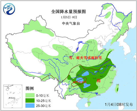 全國(guó)降水量預(yù)報(bào)圖